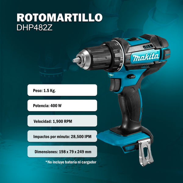 Rotomartillo inalámbrico DHP482Z - Makita