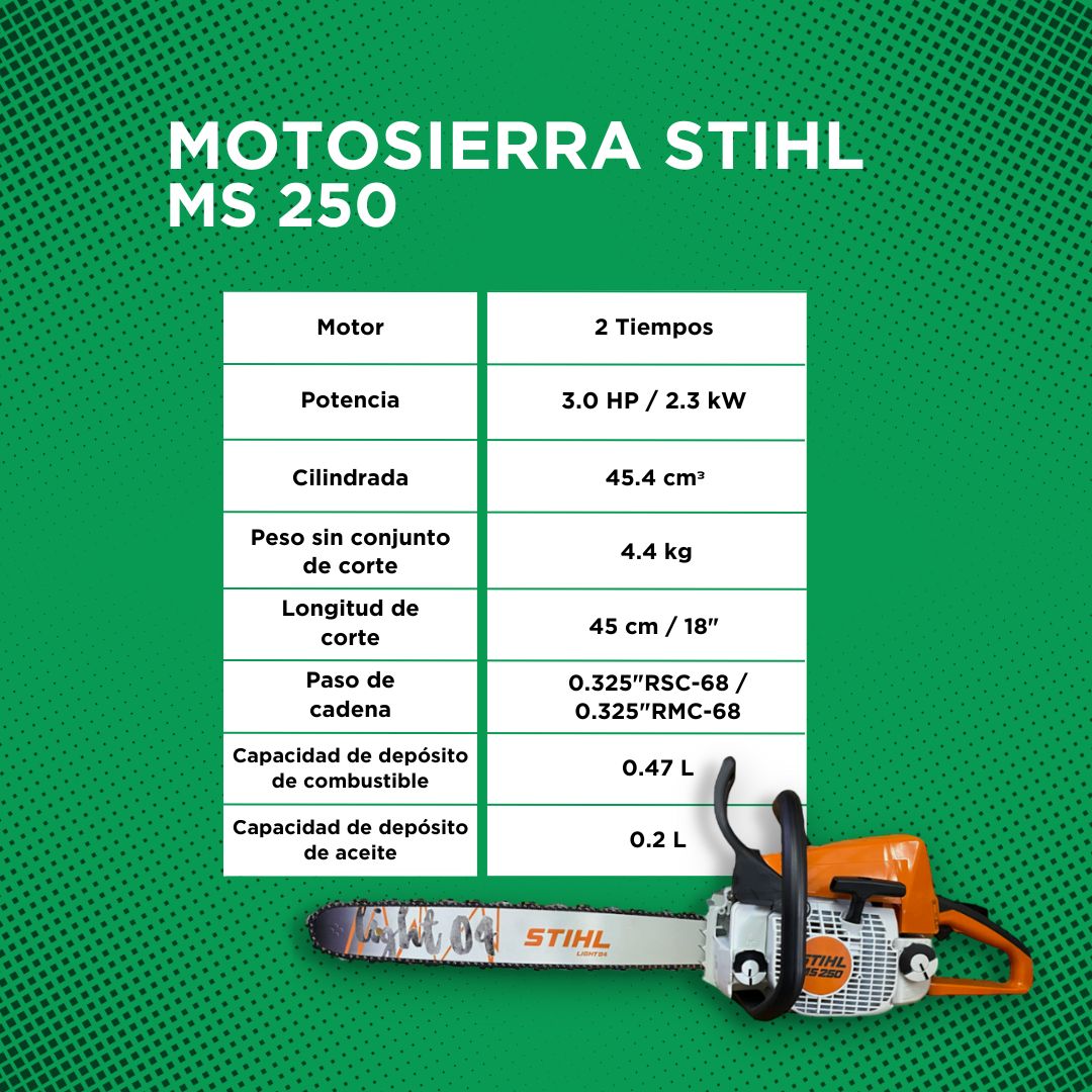 MS 250 Motosierra,45cm/18",26RS - STIHL